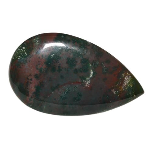 31.64ct Natural Green and Red Bloodstone, Pear Shape, Opaque