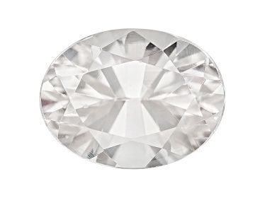 3.28ct Natural White Zircon,8.3 x 6.4 x 5.2 mm Oval, VS Heated Cambodia