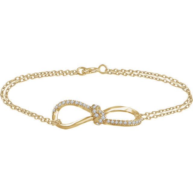 14K Yellow 1/6 CTW Diamond Infinity-Style 7&quot; Bracelet
