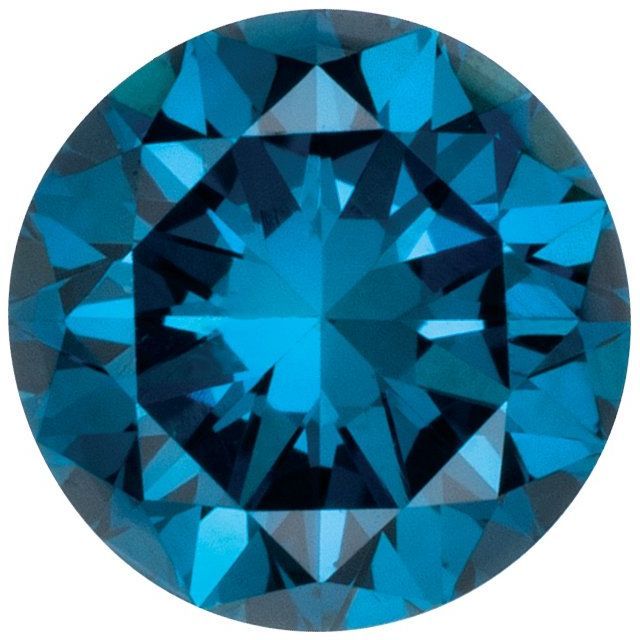 3mm SI Blue Round Diamond