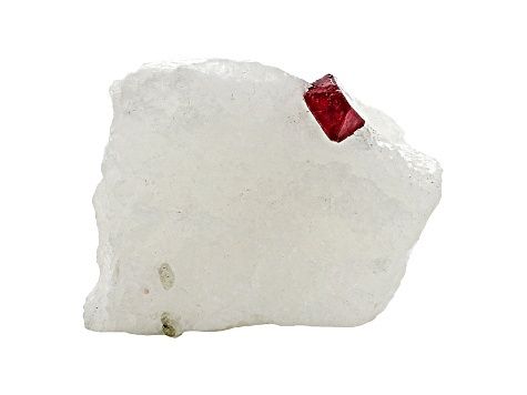 Red Spinel Crystal in Calcite Free-Form Size and Shape Vary. Mineral Specimen Origin Myanmar