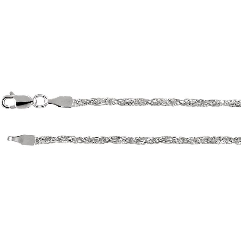 2.25mm Sterling Silver Twisted Wheat Chain