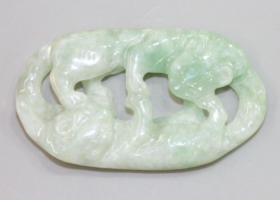 Jadeite Pendant - Double Dragon