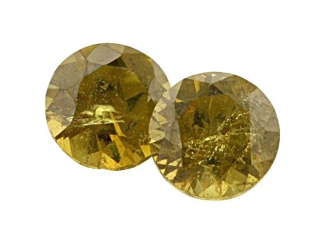 Andradite Garnet 3x3mm Round Matched Pair 0.25ctw