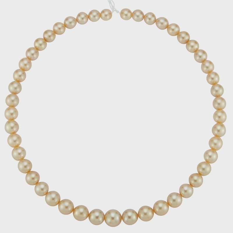 8-10 mm Round Graduated Golden AAA South Sea Unfinished Pearl Strand (N)