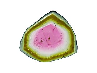Watermelon Tourmaline Free Form Slice 3.00ct (N) Oiling Origin Brazil