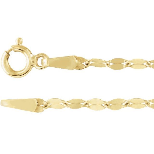14K Yellow 1.9 mm Keyhole 18&quot; Chain
