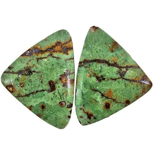 Freeform Match Pair Pistachio Opal Cabochon