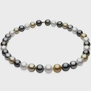 10-13 mm Round/Near Round Graduated C Multicolored South Sea Cultured Pearl Strand (N)