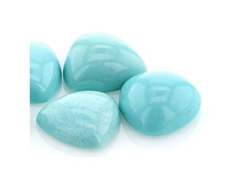 Untreated Sleeping Beauty Turquoise 4mm Trillion Cabochon Set of 5