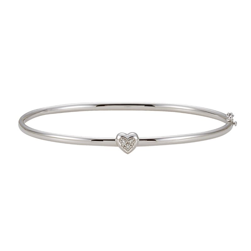 14K White .03 CTW Diamond Bangle Bracelet