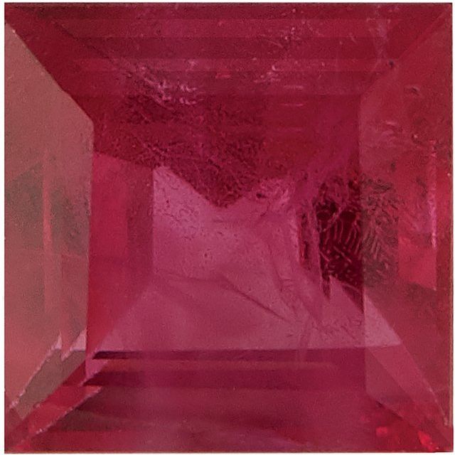 4 x4  mm Squre Faceted A Natural Ruby