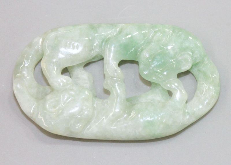 Jadeite Pendant - Double Dragon