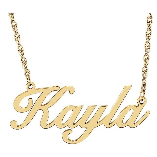 14K Yellow Script Single Name 18&quot; Necklace