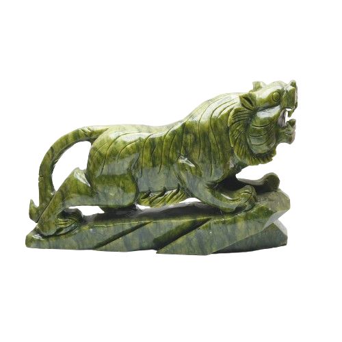 Green Jade Tiger Carving