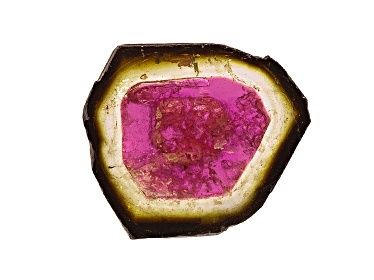 Watermelon Tourmaline Free Form Slice 3.00ct (N) Oiling Origin Brazil