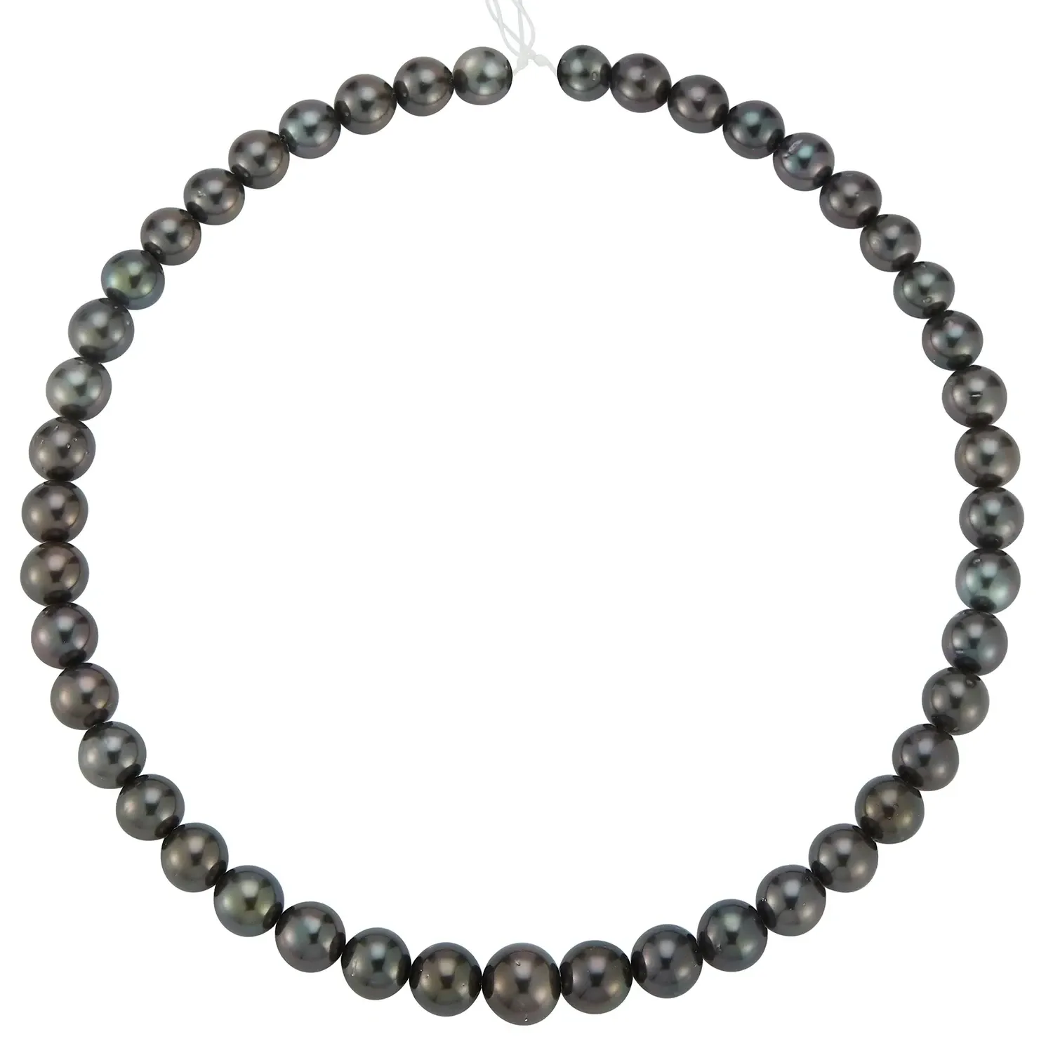 8-10 mm Round Graduated Unfinished AA Black Tahitian Cultured Pearl Strand (N)