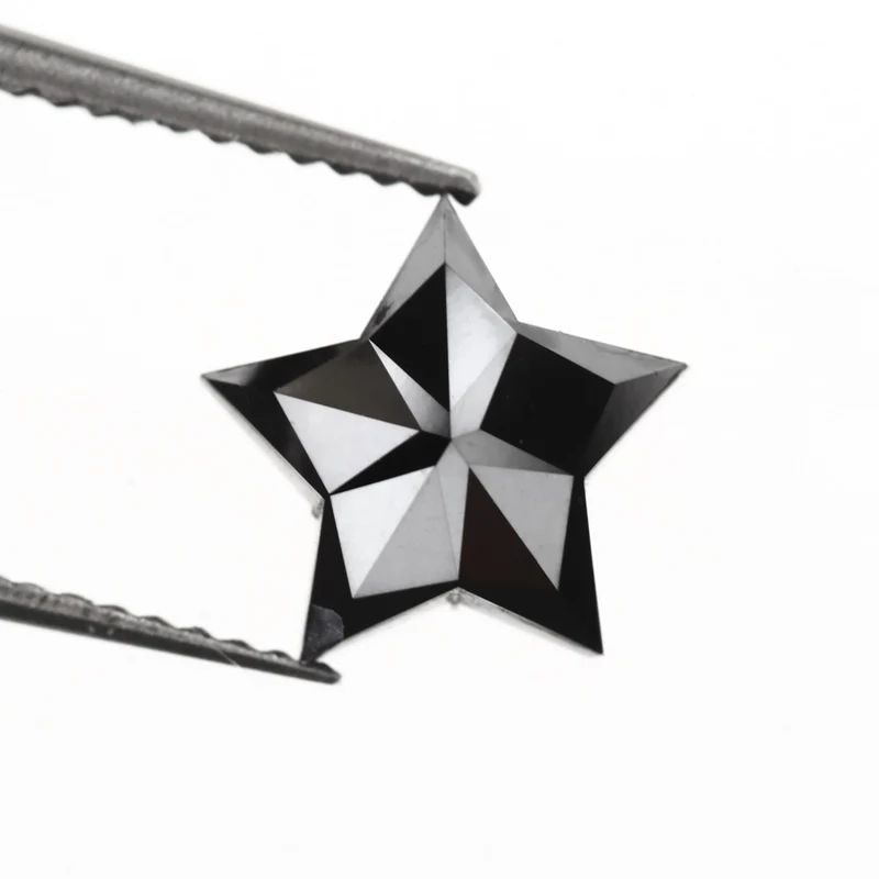 1.85 Carat Star Cut Fancy Natural Black Diamond