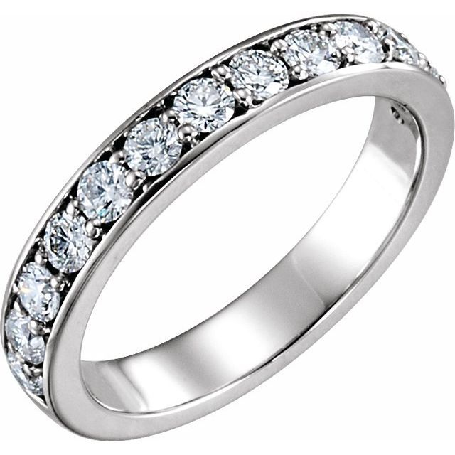 14K White 3/4 CTW Natural Diamond Band