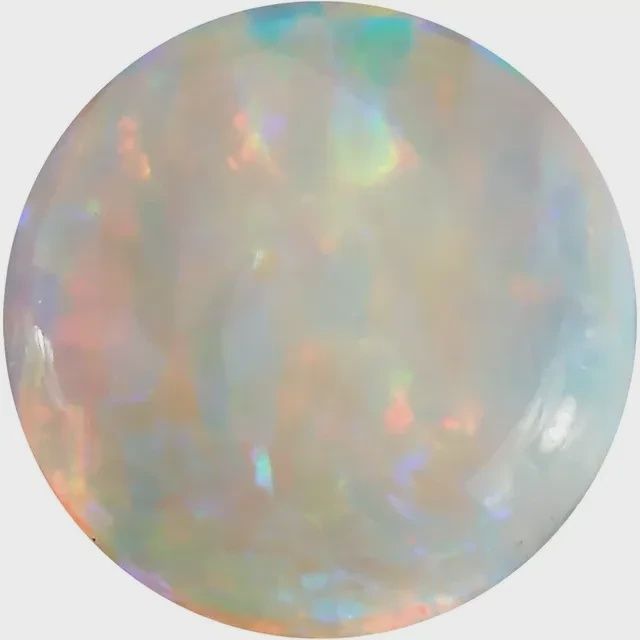 Australian 5 mm Round Cabochon AAA White Opal