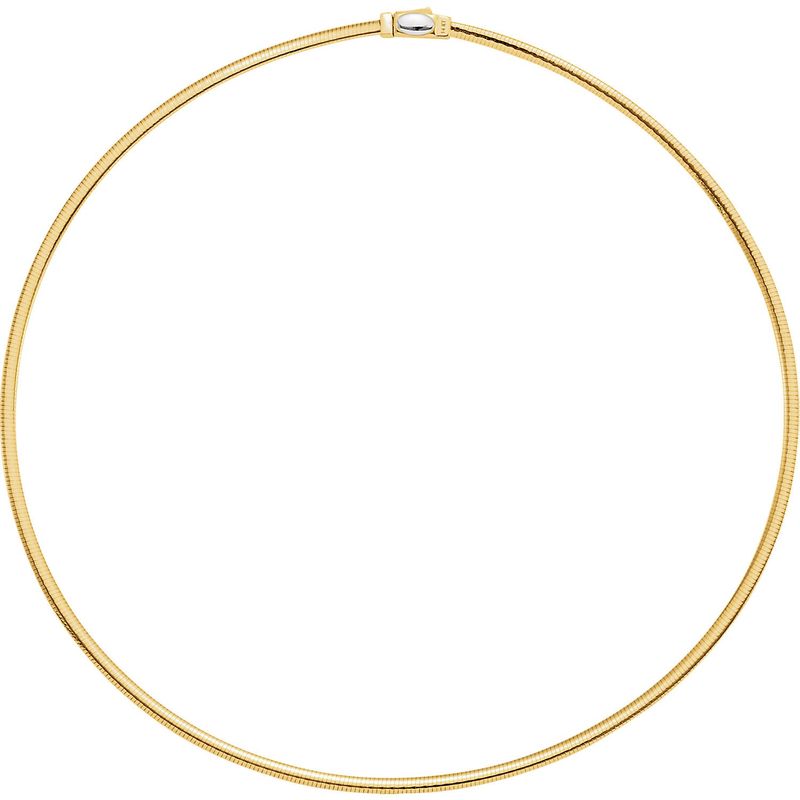 14K Yellow &amp; White 3mm Two-Tone Reversible Omega 16&quot; Chain
