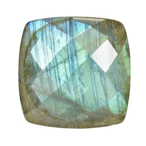 28.56 ct Cushion Checkerboard Labradorite, 22.7 x 22.6 mm From Madagascar