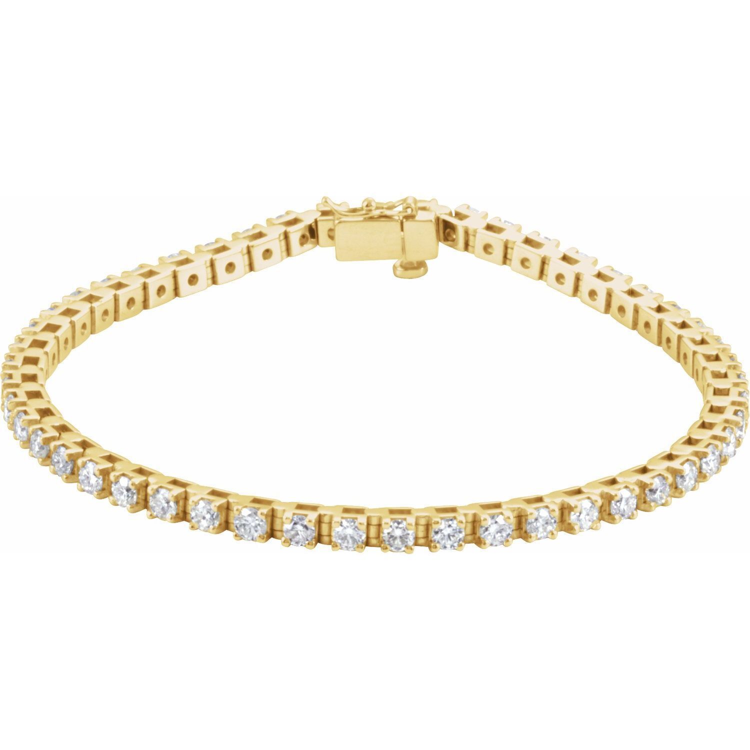14K Yellow 3 3/8 CTW Natural Diamond Line 7&quot; Bracelet