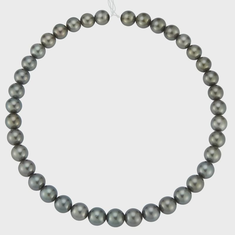 10-12 mm Round/Near Round A Medium Gray Unfinished Tahitian Cultured Pearl Strand (N)