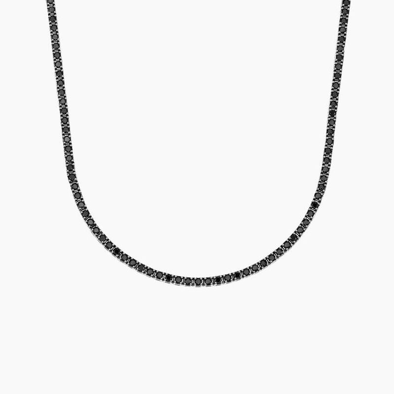 14k White Gold Black Diamond Tennis Necklace (4 ct. tw.)