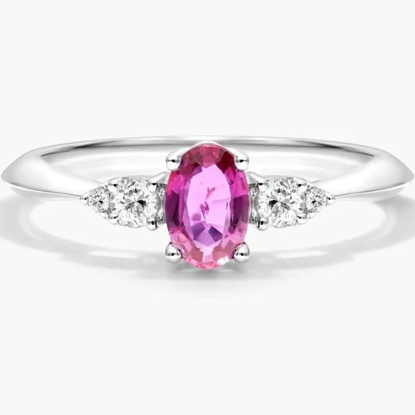14K White Gold Ruby and Diamond Ring