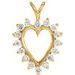 14K Yellow 1/2 CTW Natural Diamond Heart Pendant with 18 inch chain