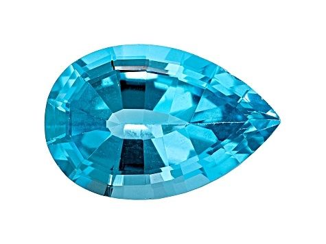 Swiss Blue Topaz 16x10mm Pear Shape 6.00ct (N) Irradiated Step Cut OriginBrazil