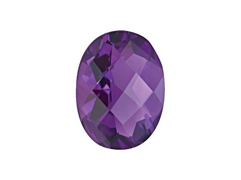 Amethyst 8x6mm Oval Checkerboard Cut 1.2ct Heated Origin Brazil