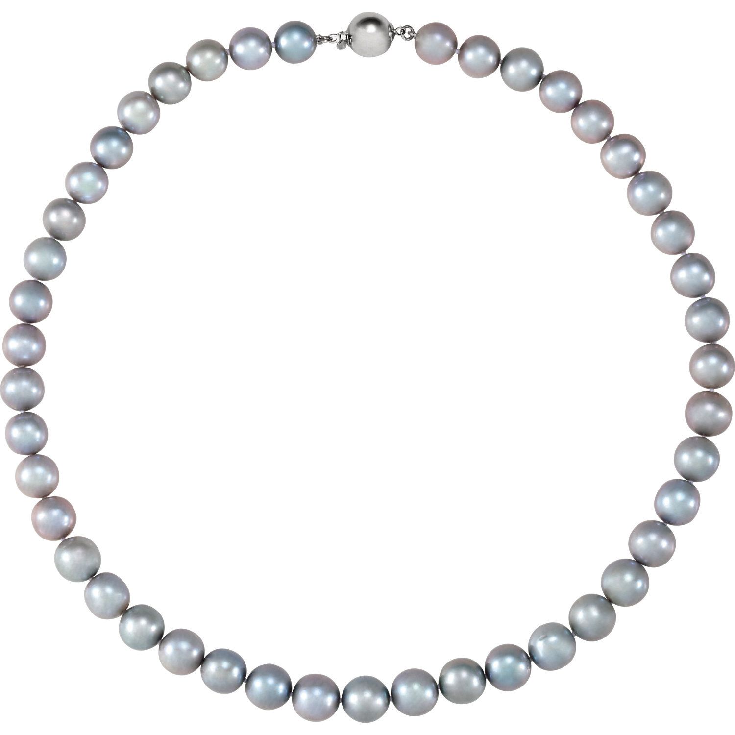 Sterling Silver Freshwater Cultured Grey Pearl 18" Necklace