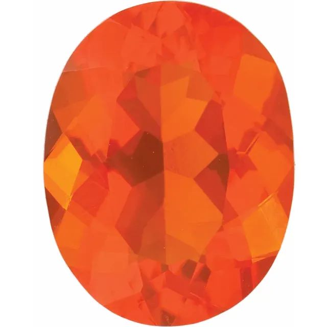 AA Natural Mexican Fire Opal Orange-Redish Orange	7 x 5 mm 0.510 ct	 Faceted