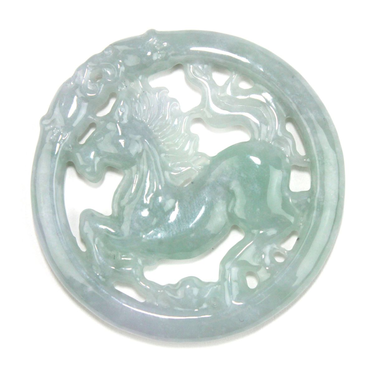 85cts Light Green Burmese Jadeite Horse Pendant, Approx. 48-55mm