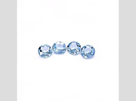 Aquamarine 6mm Round Set of 4 -- 2.77ctw
