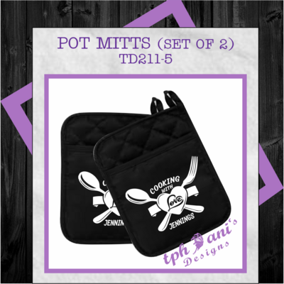 PERSONALIZED POT MITTS (2-PACK) Cooking With Love