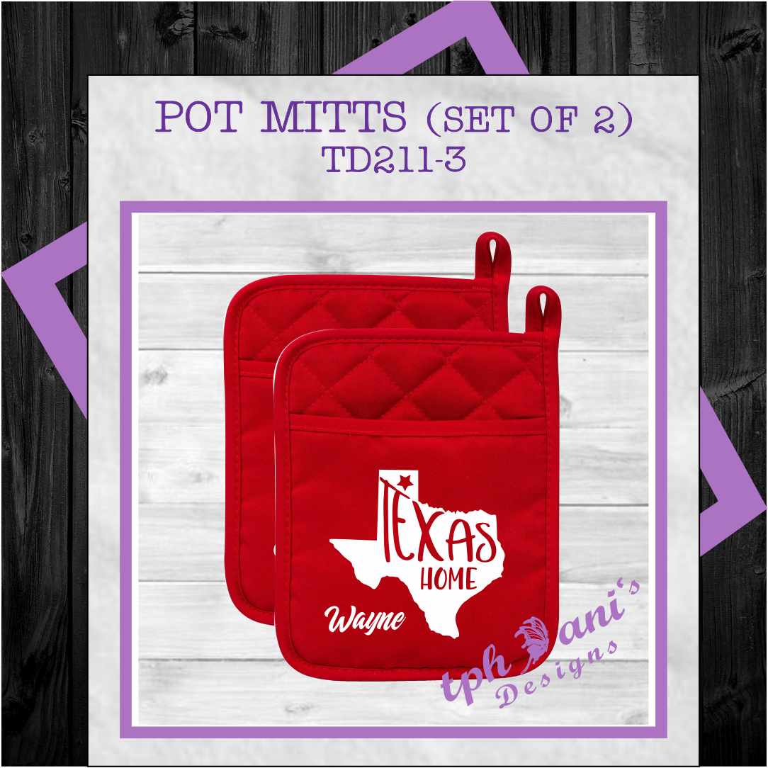 PERSONALIZED POT MITTS (2-PACK) Texas Home