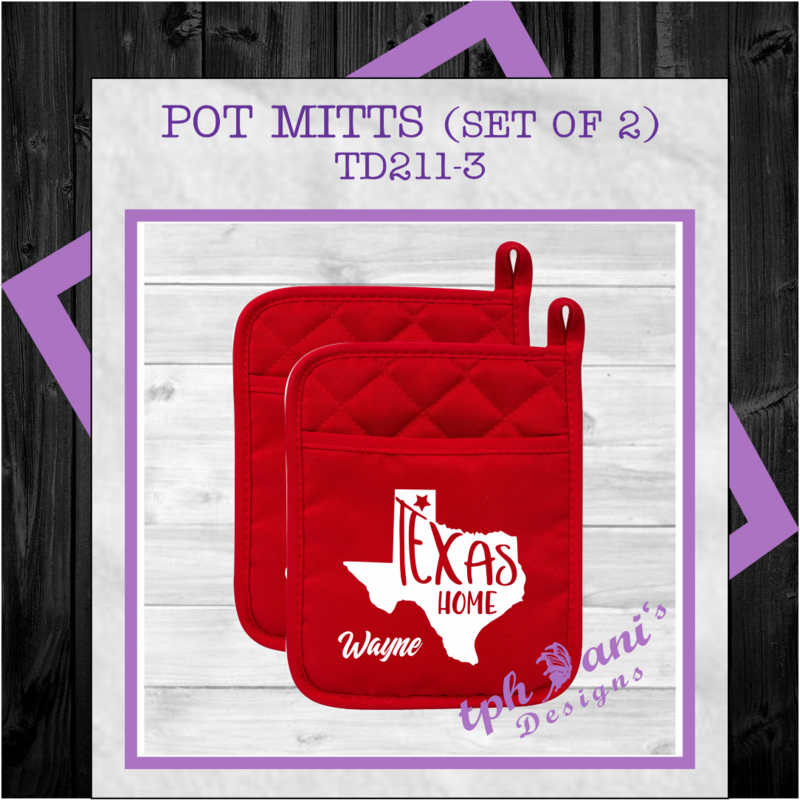 PERSONALIZED POT MITTS (2-PACK) Texas Home