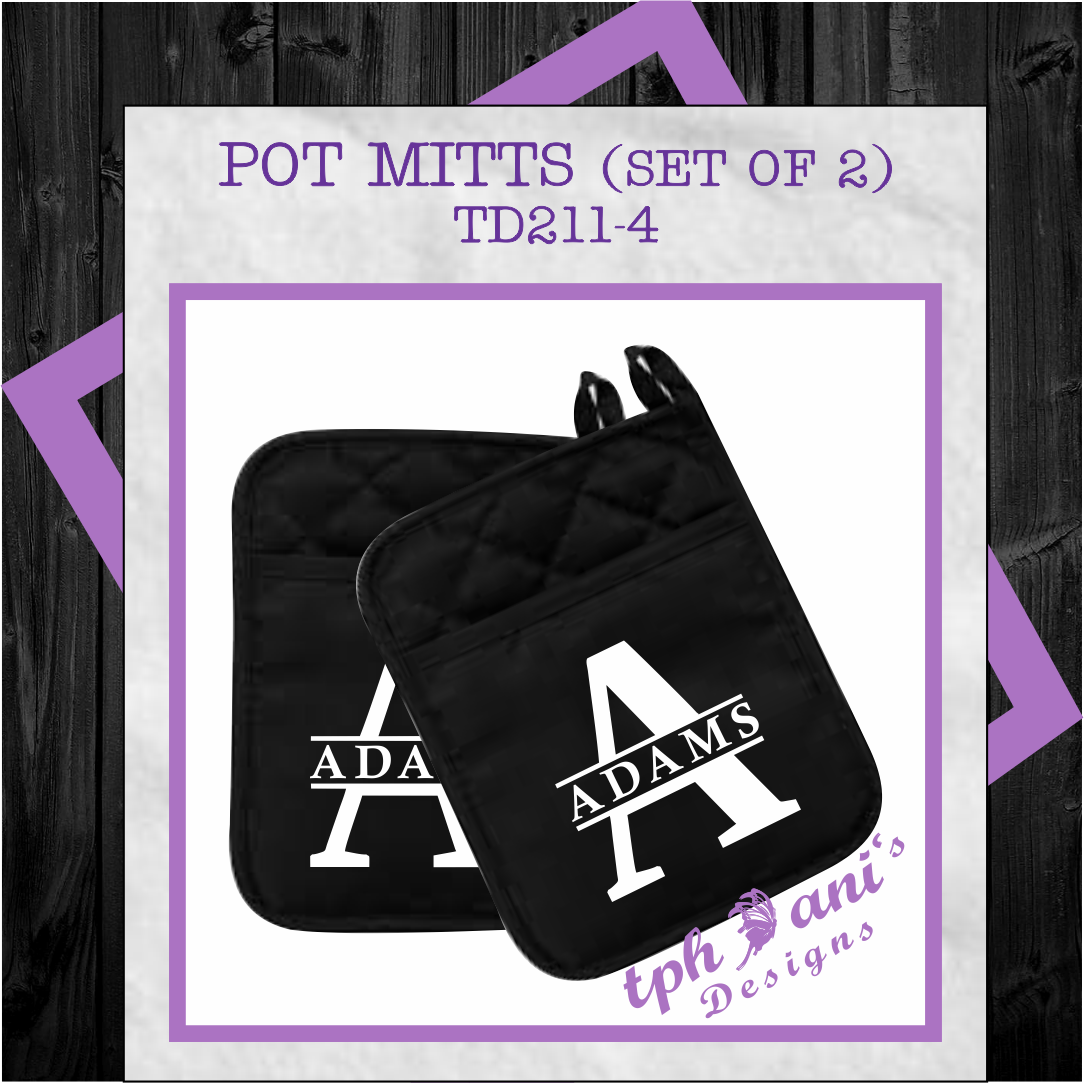 PERSONALIZED POT MITTS (2-PACK) Roman Monogram