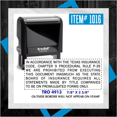 STOCK STAMP - PROHIBITED