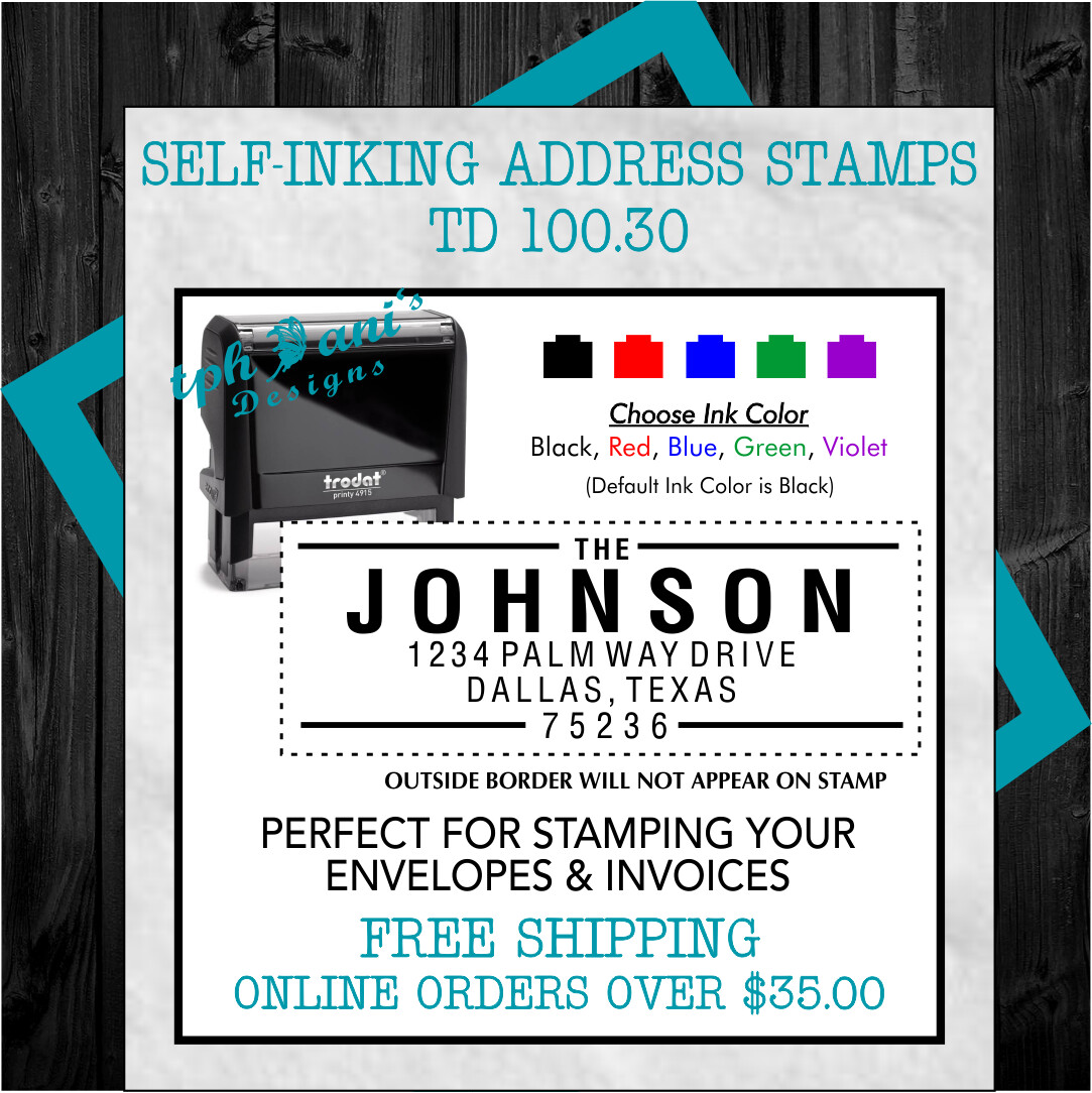 ADDRESS SELF-INKING STAMP - TD100.30