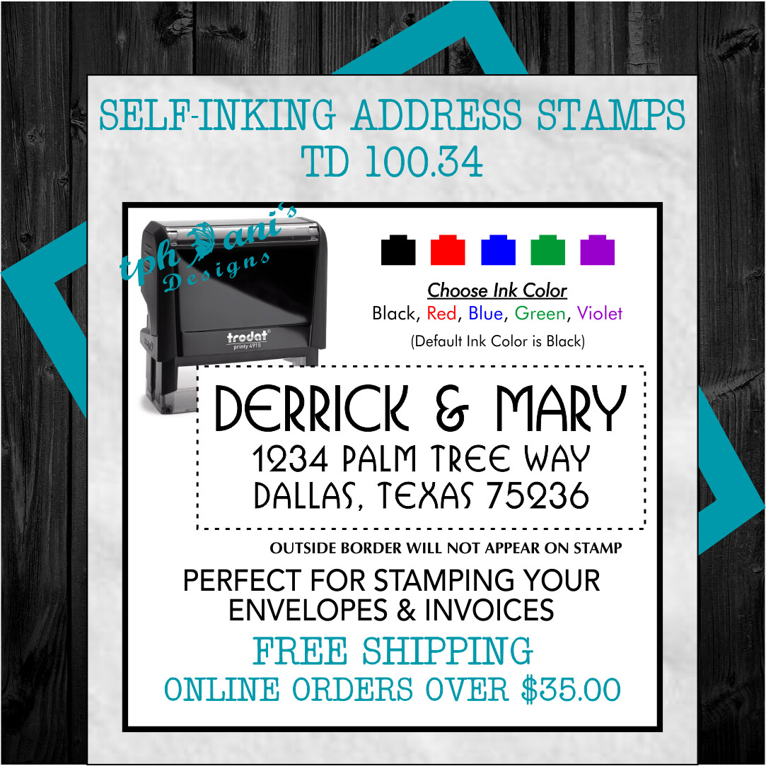 ADDRESS SELF-INKING STAMP - TD100.34