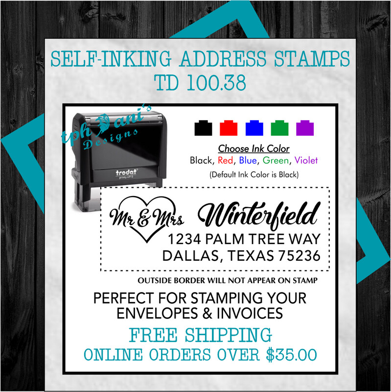 ADDRESS SELF-INKING STAMP - TD100.38