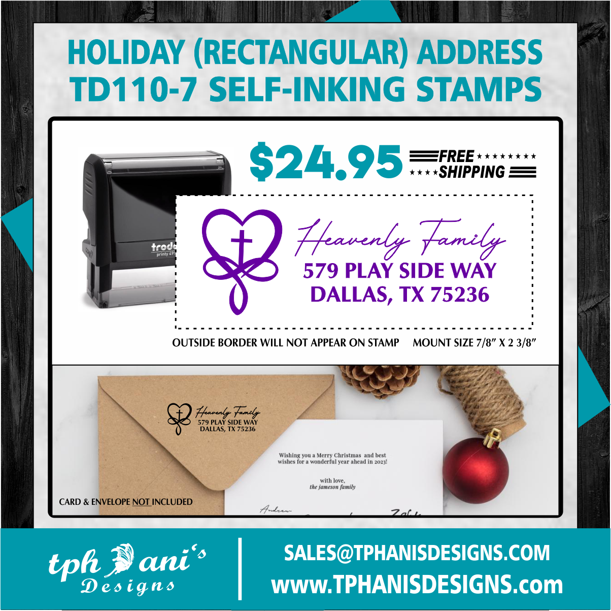 HOLIDAY ADDRESS SELF-INKING STAMP - TD110-7