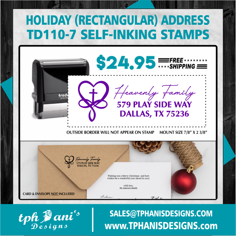 HOLIDAY ADDRESS SELF-INKING STAMP - TD110-7 HOLIDAY ADDRESS SELF-INKING STAMP - TD110-7