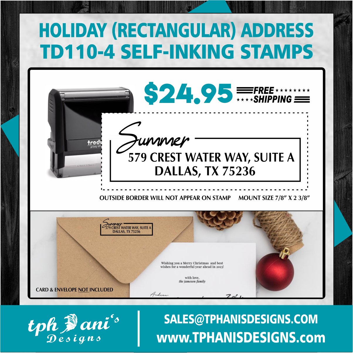 HOLIDAY ADDRESS SELF-INKING STAMP - TD110-4