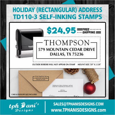 HOLIDAY ADDRESS SELF-INKING STAMP - TD110-3 HOLIDAY ADDRESS SELF-INKING STAMP - TD110-3