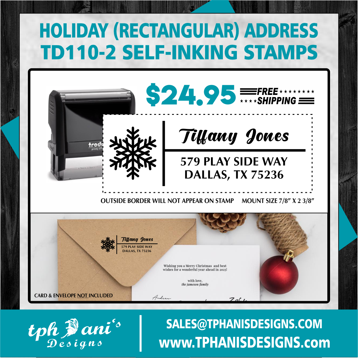 HOLIDAY ADDRESS SELF-INKING STAMP - TD110-2